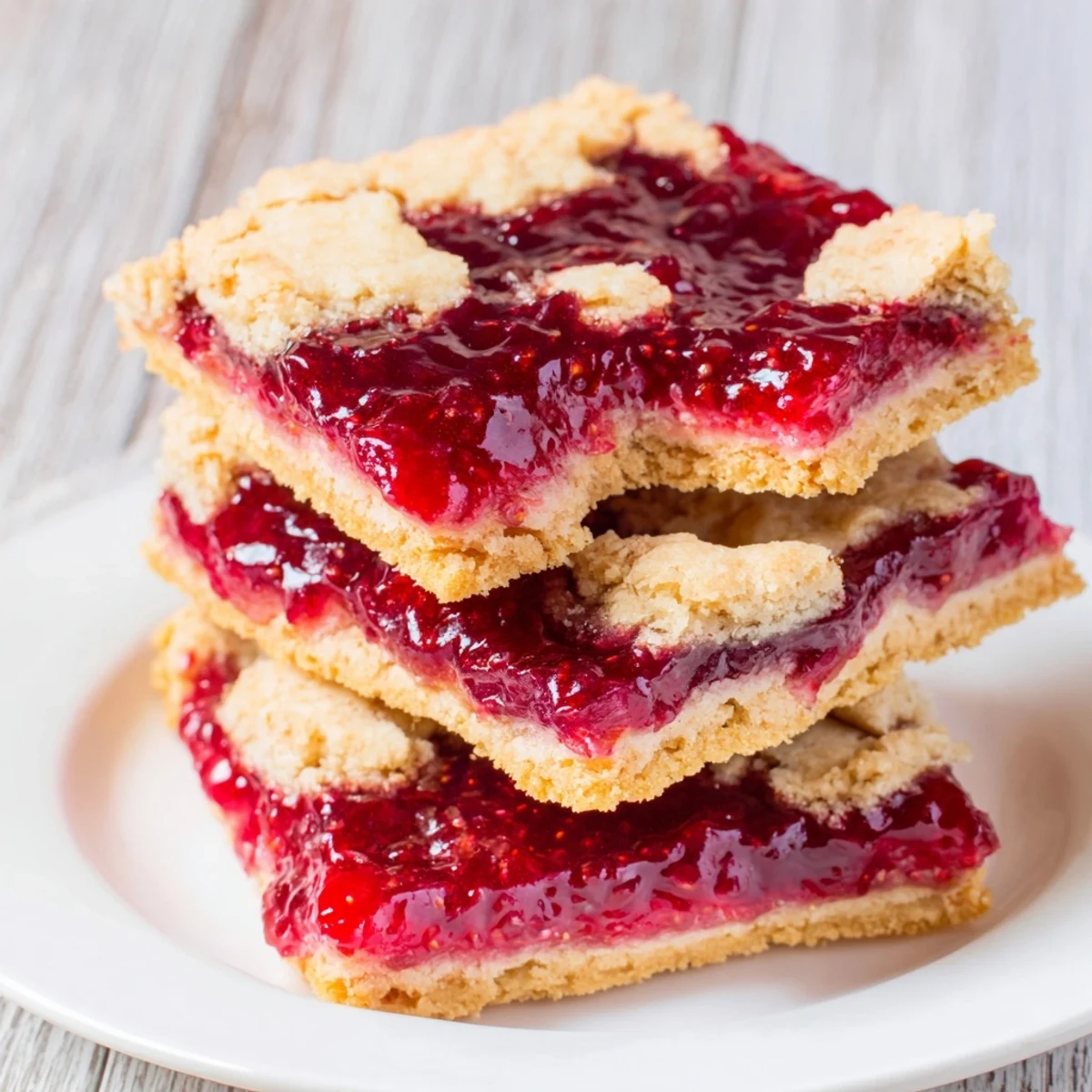 Freshly baked Simple Homemade Strawberry Jam Squares: offering a delightful visual of this classic homemade treat.