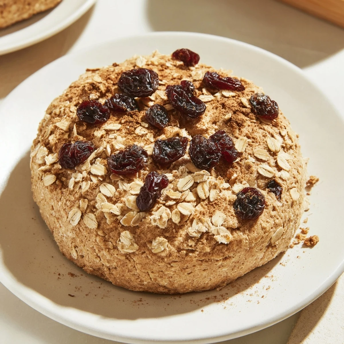 Chewy soft-baked oatmeal raisin breakfast cookies, studded with juicy raisins, fresh from the oven, ready to enjoy.