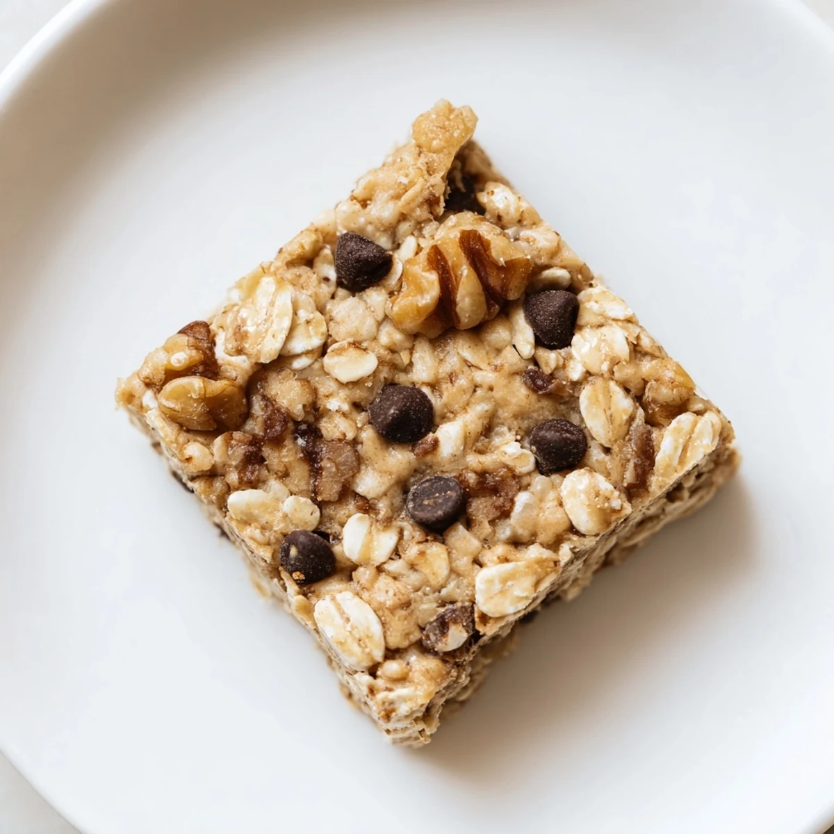 Chewy Peanut Butter Banana Oat Bars, offering a sweet, wholesome no-bake snack with visible nuts.