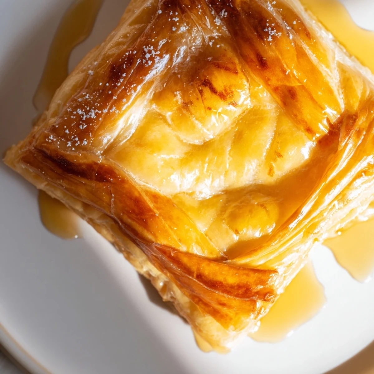 Golden, flaky Moroccan Msemen pastry squares, fried to a perfect crisp, ready for honey.