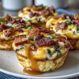Hearty Breakfast Egg Muffins, vibrant with colorful veggies, grab-and-go perfection.