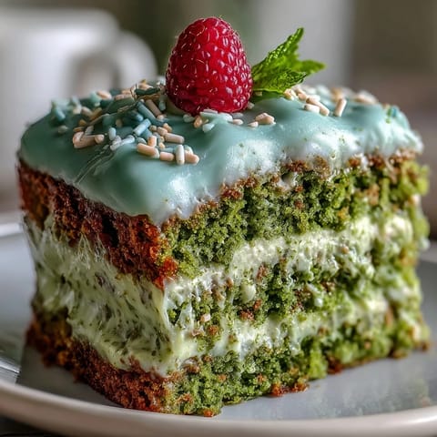 Green frosted mini matcha cake, perfect for a festive brunch smash!