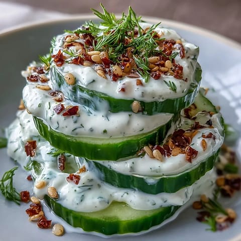 Crisp TikTok Cucumber Salad with everything bagel dressing, a refreshing side dish.