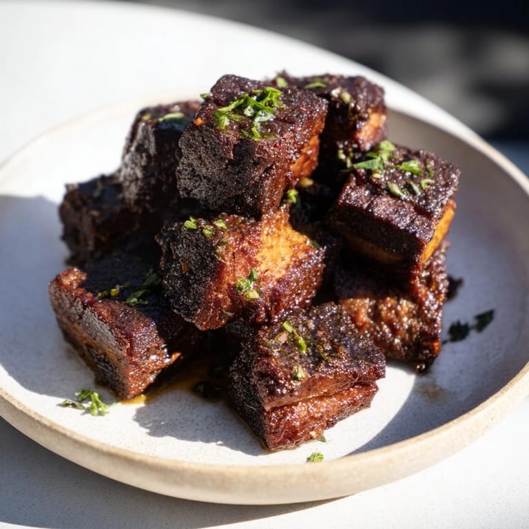 Close-up of golden-brown Skillet-Seared Steak Bites: juicy and flavorful, great for sharing.