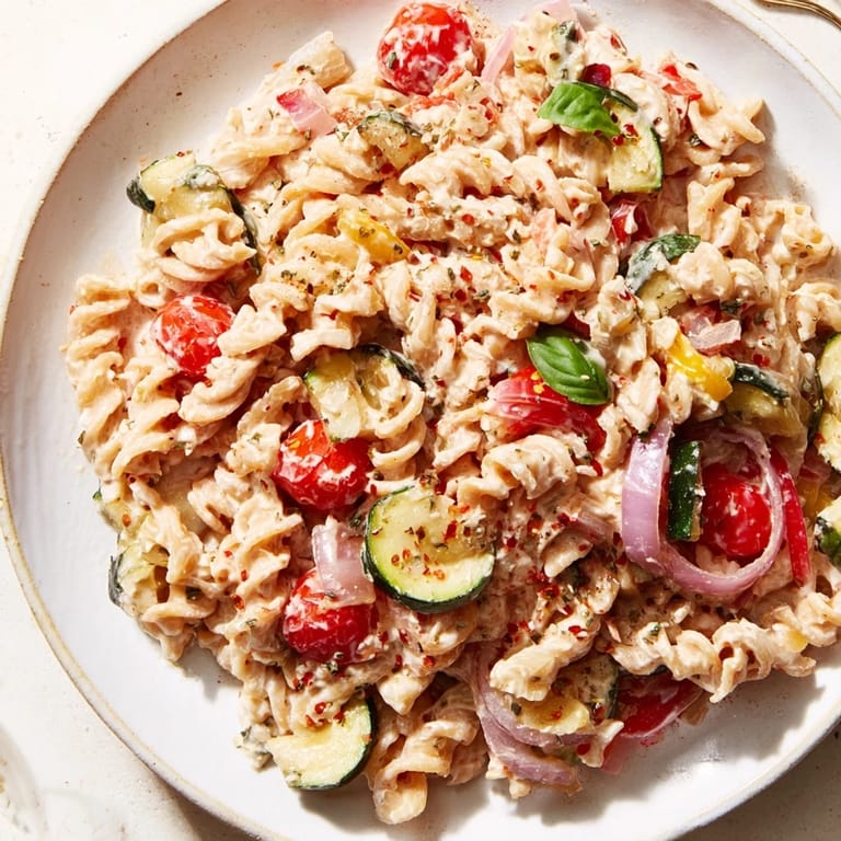 Warm golden Baked Feta Pasta 2.0 dish, perfect on a plate and ready to be enjoyed.