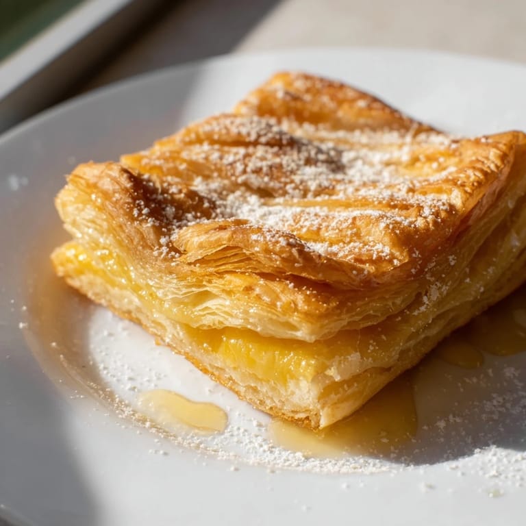 Freshly made Moroccan Msemen, glistening from the pan, served hot alongside a drizzle of warm honey.
