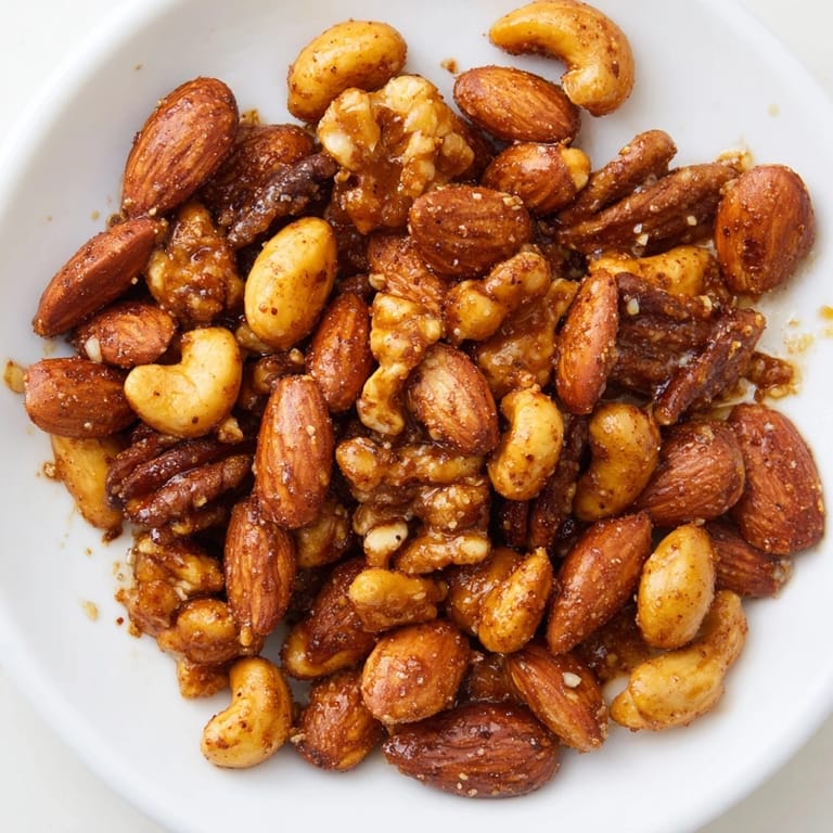 A bowl of Spiced Nuts Mix with cumin and paprika, served alongside a cheese board.