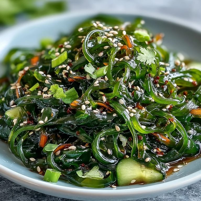 A refreshing sea salad, perfectly chilled and ready for your appetizer table.