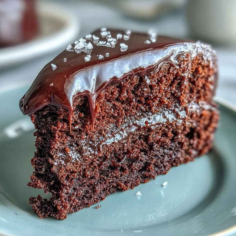 Two moist, squidgy slices of Easy Chocolate Fudge Cake served with a dollop of whipped cream and fresh berries.