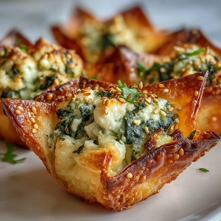 Overhead view of Mediterranean Spinach and Feta Cheese Crisps on a white platter, perfect for a savory party appetizer spread.