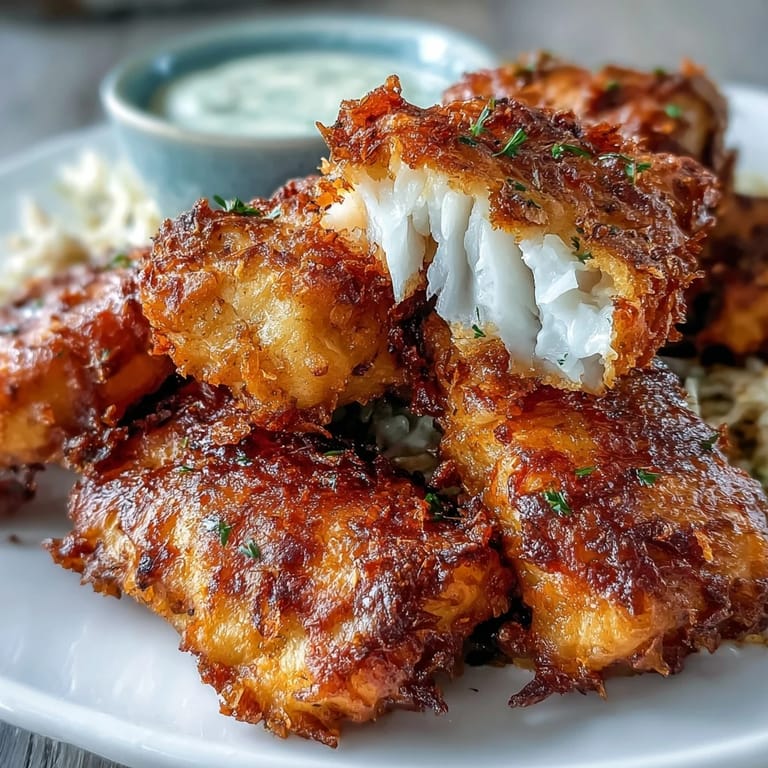 A classic soul food dish featuring perfectly seasoned catfish fillets fried to golden perfection and paired with zesty remoulade sauce.  