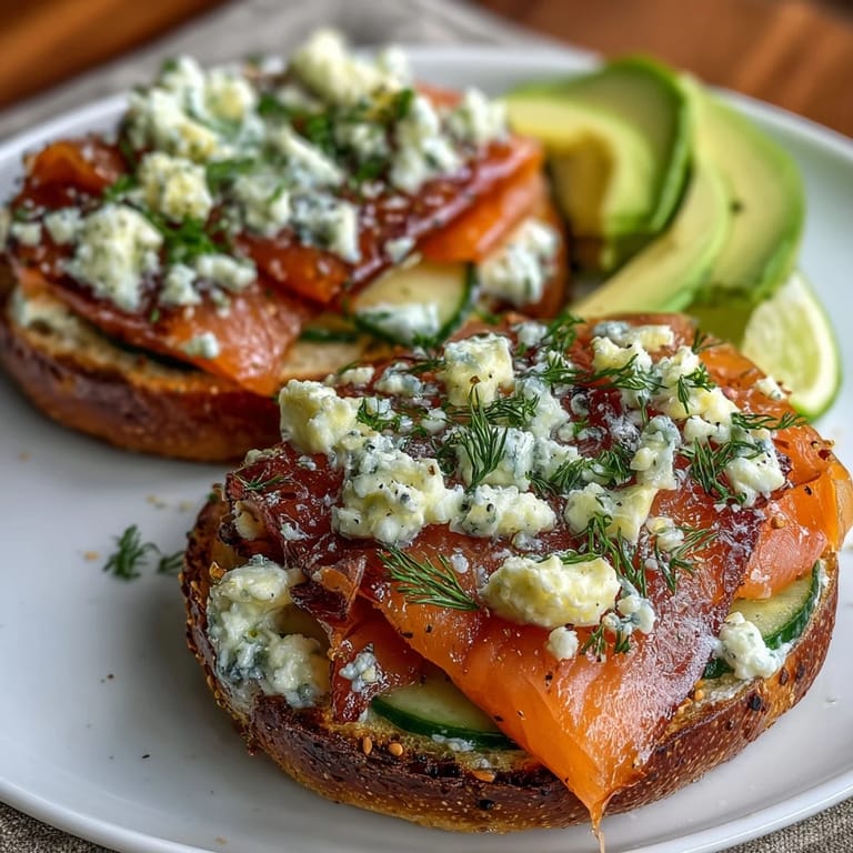 Whipped chive cream cheese served with smoked salmon, sliced bagels, and crisp veggies on a large serving board.