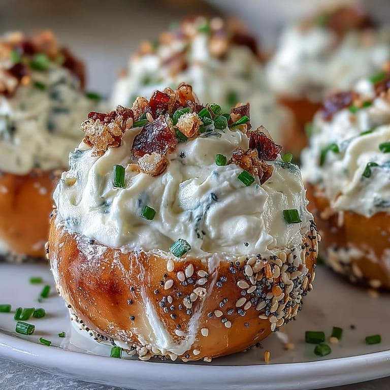 Creamy deviled eggs loaded with cream cheese and everything bagel seasoning.