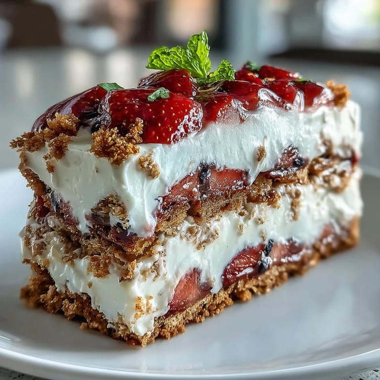 Creamy, berry-filled No-Bake Icebox Cake perfect for summer picnics and easy entertaining.