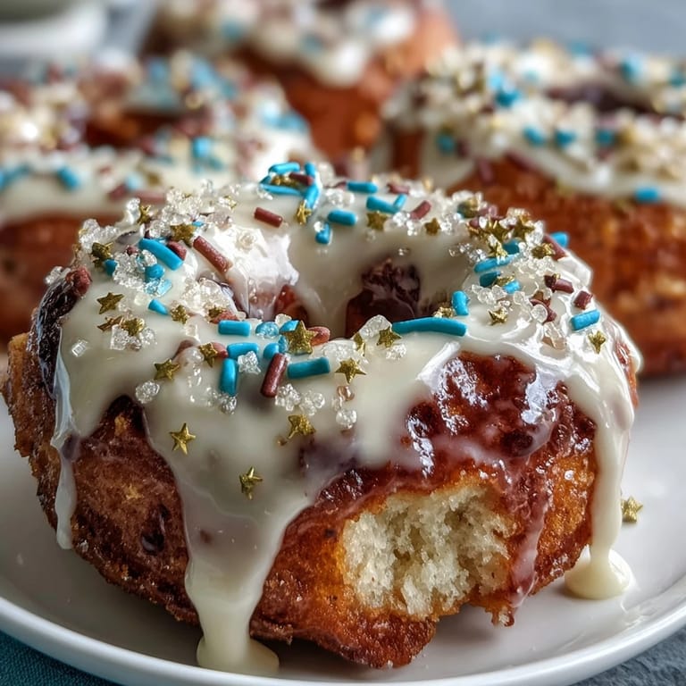 This donut tower bursts with colorful sprinkles, a perfect, easy graduation party centerpiece.