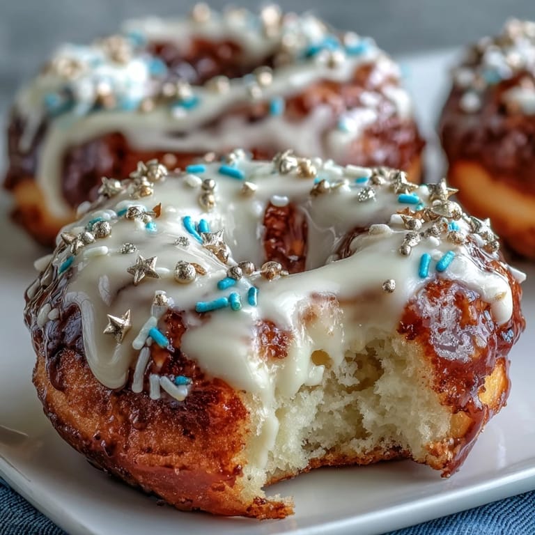 Decadent donut tower with sprinkles, a festive American dessert for any celebration.
