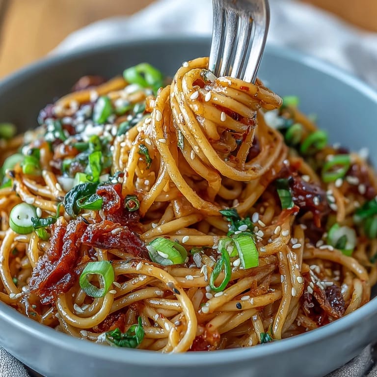 Delicious Gochujang Butter Pasta with fresh scallions, ready in minutes.