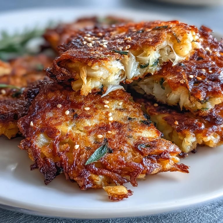 Tangy cabbage kimchi pancakes with a golden crisp, perfect for snacking.