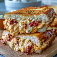 Creamy pimento cheese finger sandwiches with sharp cheddar and pimentos on white bread, perfect for Derby parties.